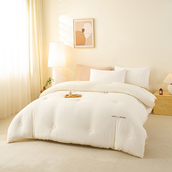 91家纺网 家纺一手货源 找家纺 （总）欧雅搁家纺 2025新款针织棉豆豆被冬被子被芯-蝶舞