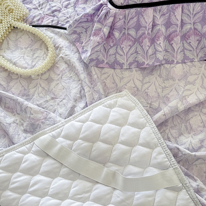 91家纺网 家纺一手货源 找家纺 宜凡家纺 2025新款A类水洗珍珠棉夹棉床裙三件套 芙汐