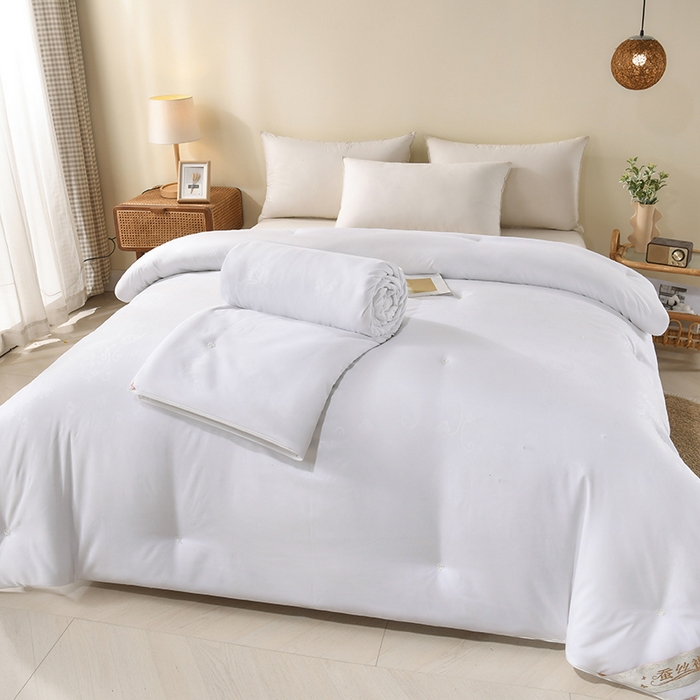 91家纺网 家纺一手货源 找家纺 （总）爱顿家纺 2025新款贡缎提花订花子母被蚕丝被冬被被子被芯