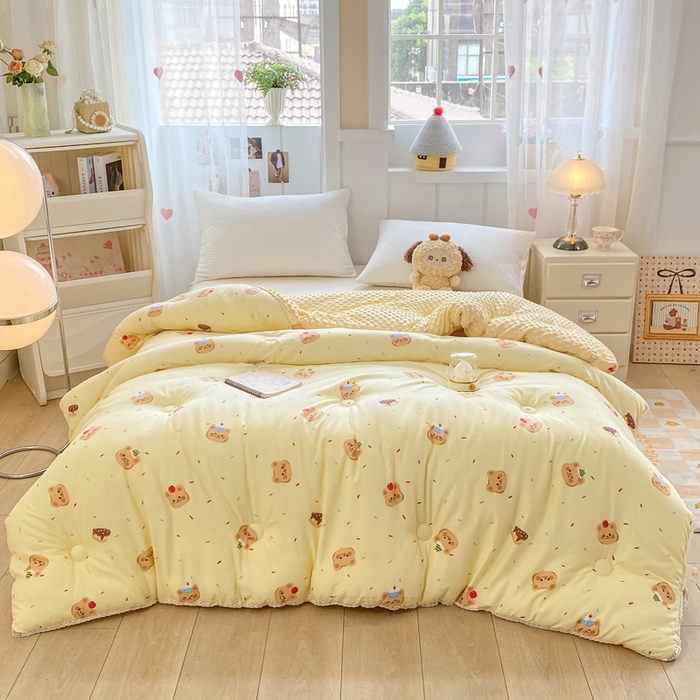 欧雅搁家纺 2025新款云柔棉豆豆被冬被被子被芯 快乐小熊