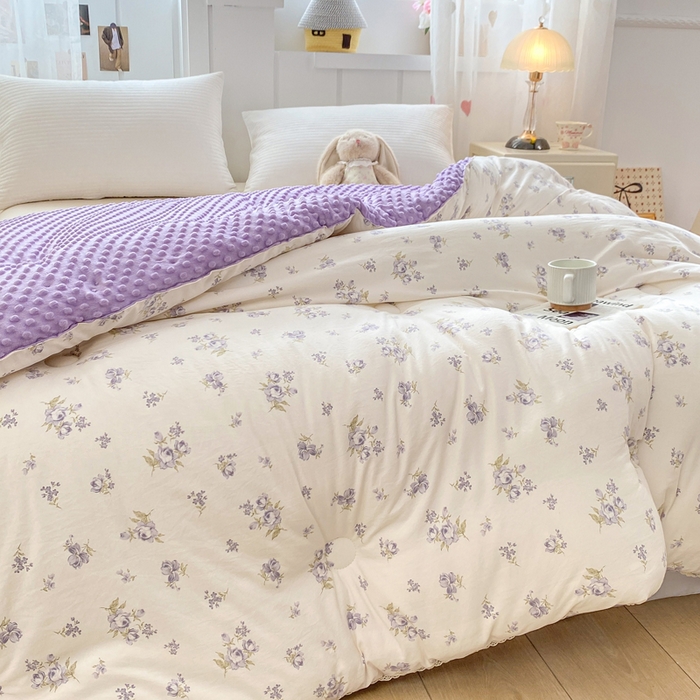 91家纺网 家纺一手货源 找家纺 欧雅搁家纺 2025新款云柔棉豆豆被冬被被子被芯 花香怡人