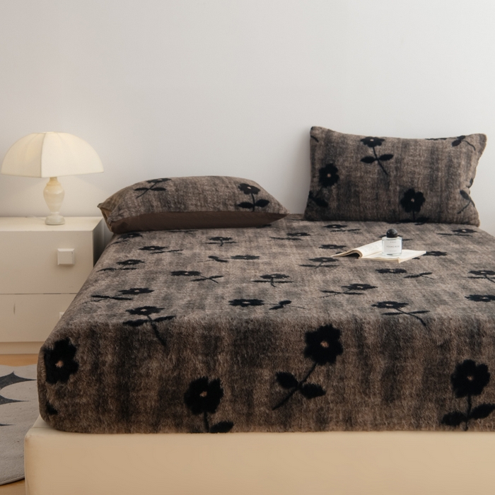 91家纺网 家纺一手货源 找家纺 九花鹿 2025新款A类加厚兔毛绒单床笠床褥子床护垫 花慕