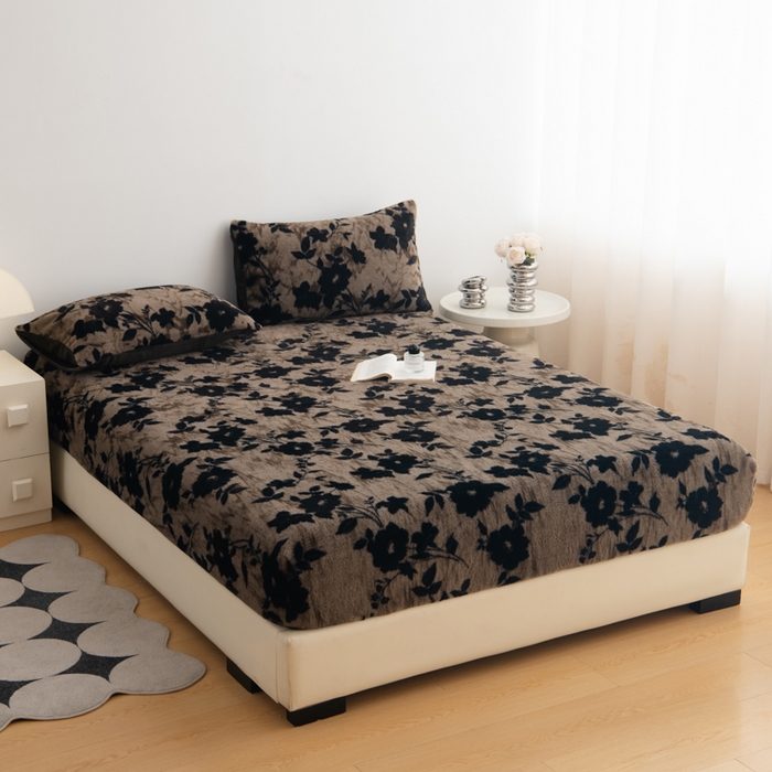 91家纺网 家纺一手货源 找家纺 九花鹿 2025新款A类加厚兔毛绒单床笠床褥子床护垫 漫漫