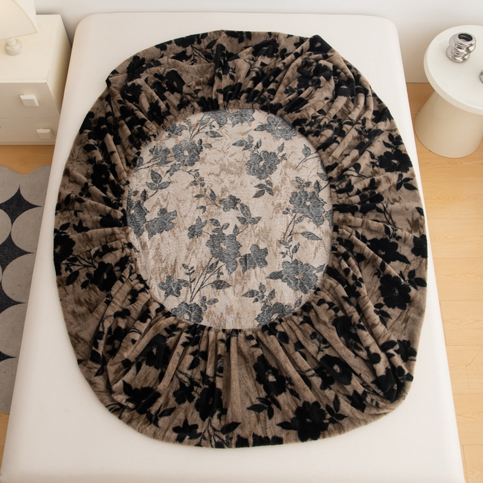 91家纺网 家纺一手货源 找家纺 九花鹿 2025新款A类加厚兔毛绒单床笠床褥子床护垫 漫漫