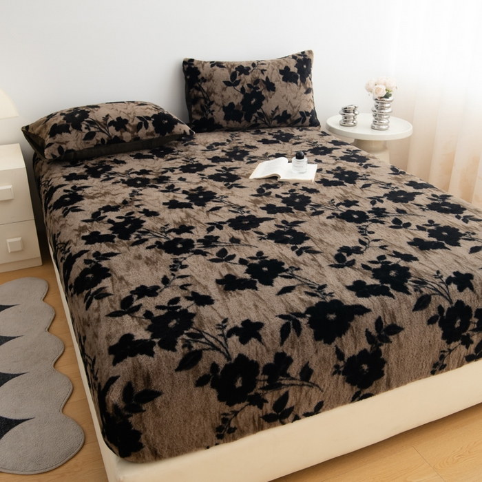 91家纺网 家纺一手货源 找家纺 九花鹿 2025新款A类加厚兔毛绒单床笠床褥子床护垫 漫漫