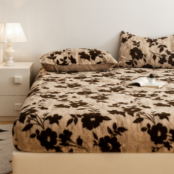 91家纺网 家纺一手货源 找家纺 九花鹿 2025新款A类加厚兔毛绒单床笠床褥子床护垫 漫漫(奶咖）