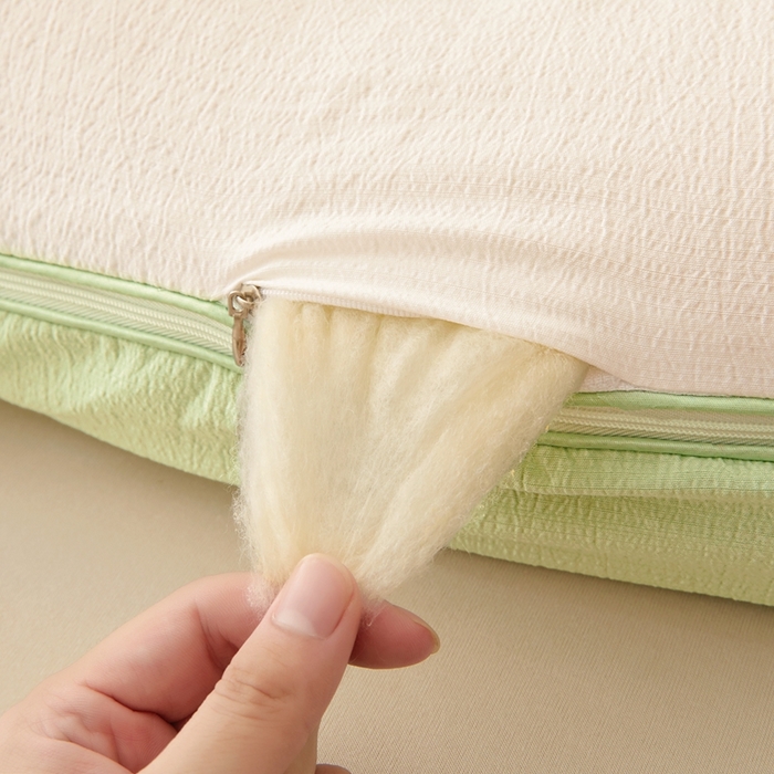 91家纺网 家纺一手货源 找家纺 鸣创 2025新款木棉良品大豆被子母被冬被被子被芯 白拼绿