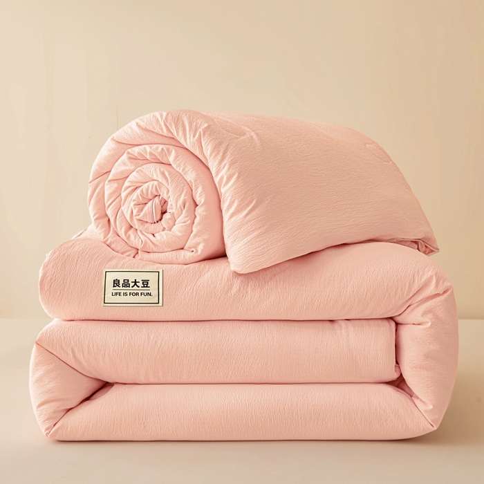 91家纺网 家纺一手货源 找家纺 鸣创 2025新款木棉良品大豆被子母被冬被被子被芯 粉色