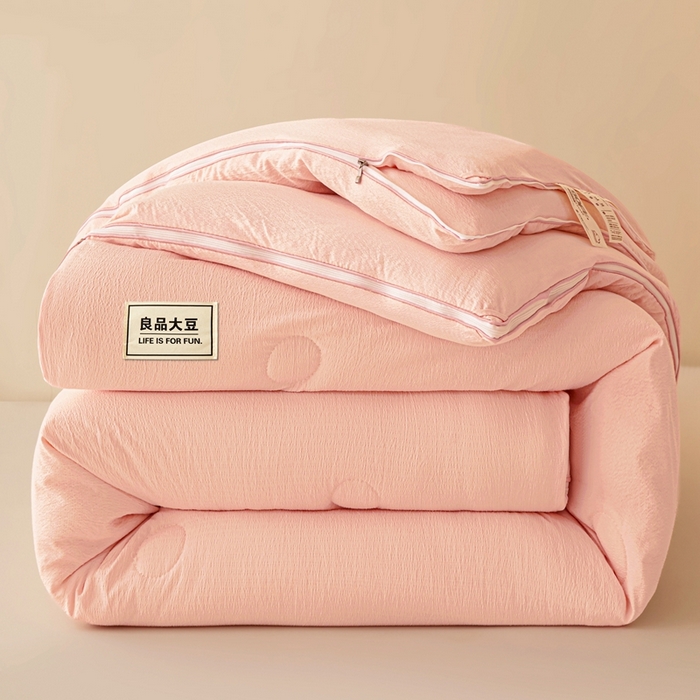 91家纺网 家纺一手货源 找家纺 鸣创 2025新款木棉良品大豆被子母被冬被被子被芯 粉色