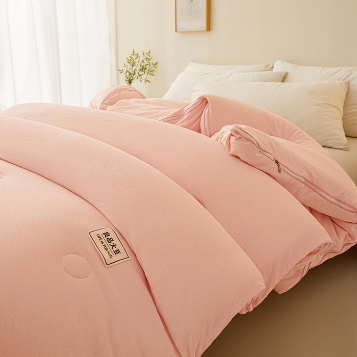 91家纺网 家纺一手货源 找家纺 鸣创 2025新款木棉良品大豆被子母被冬被被子被芯 粉色