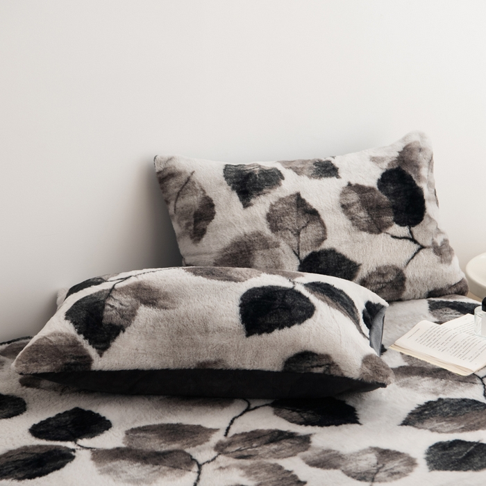 91家纺网 家纺一手货源 找家纺 九花鹿 2025新款A类加厚兔毛绒单床笠床褥子床护垫 叶语