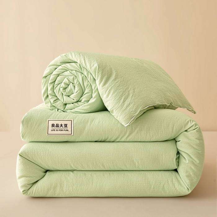 91家纺网 家纺一手货源 找家纺 鸣创 2025新款木棉良品大豆被子母被冬被被子被芯 绿色