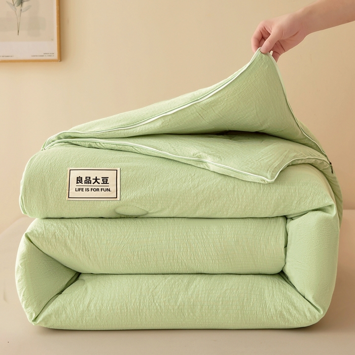 鸣创 2025新款木棉良品大豆被子母被冬被被子被芯 绿色