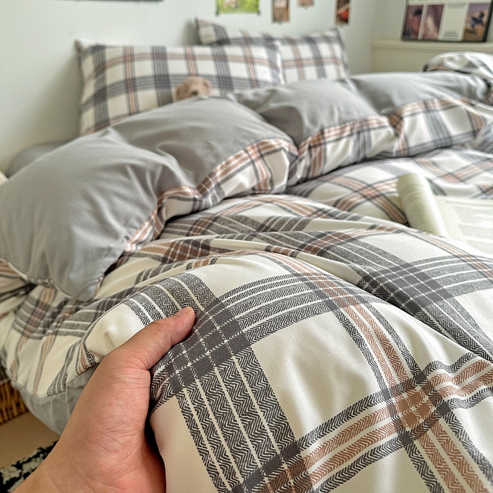 91家纺网 家纺一手货源 找家纺 新印象 2025新款ins博主风亲肤棉四件套-无印风 苏黎世