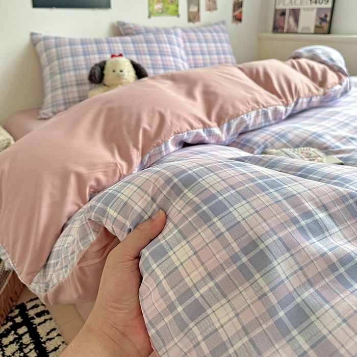 91家纺网 家纺一手货源 找家纺 新印象 2025新款ins博主风亲肤棉四件套-无印风 芝加哥