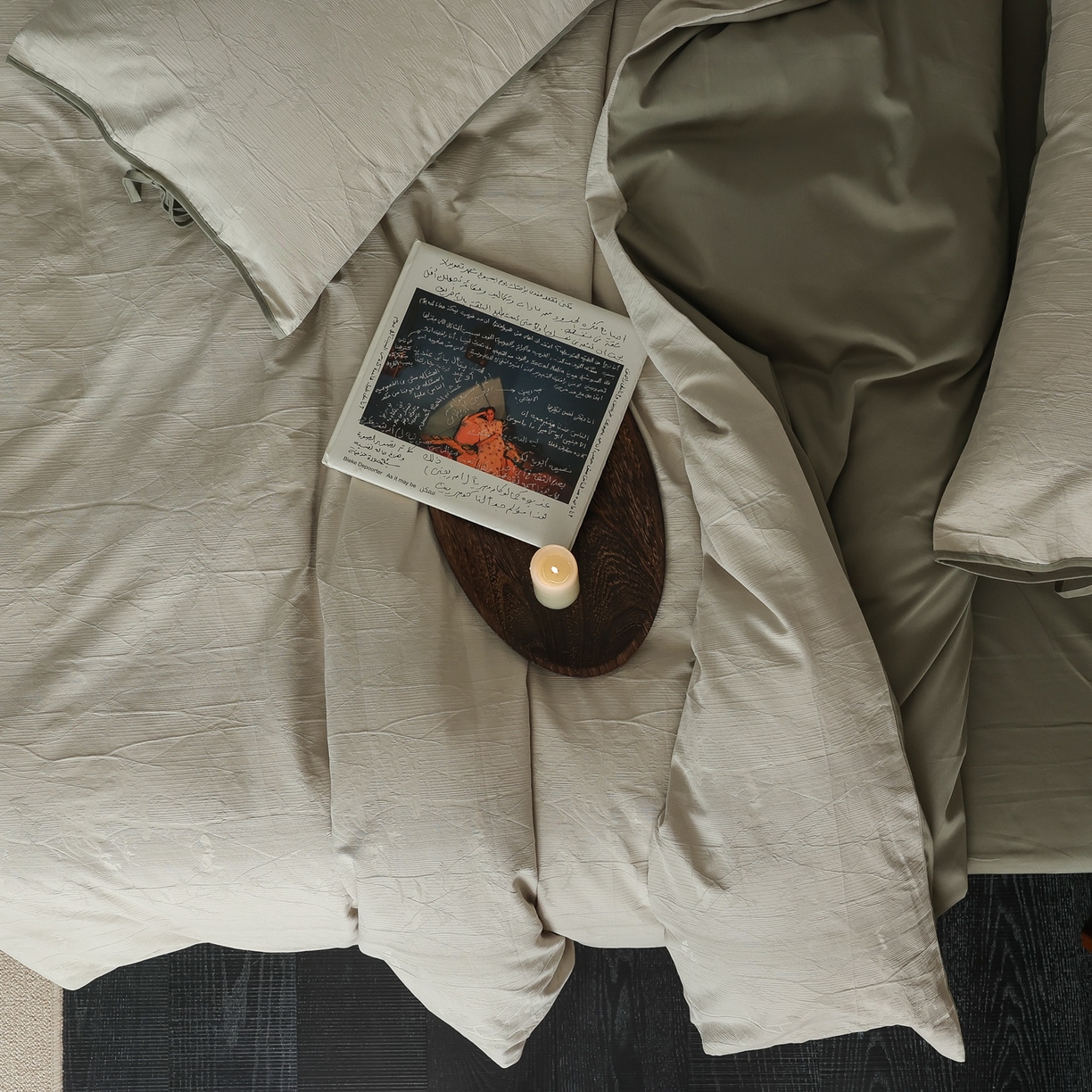 91家纺网 家纺一手货源 找家纺 玉宇阁家居 2025秋冬新品60s色织全棉纯棉磨毛大提花四件套-绑带款-第二组图 绑带款-青白玉