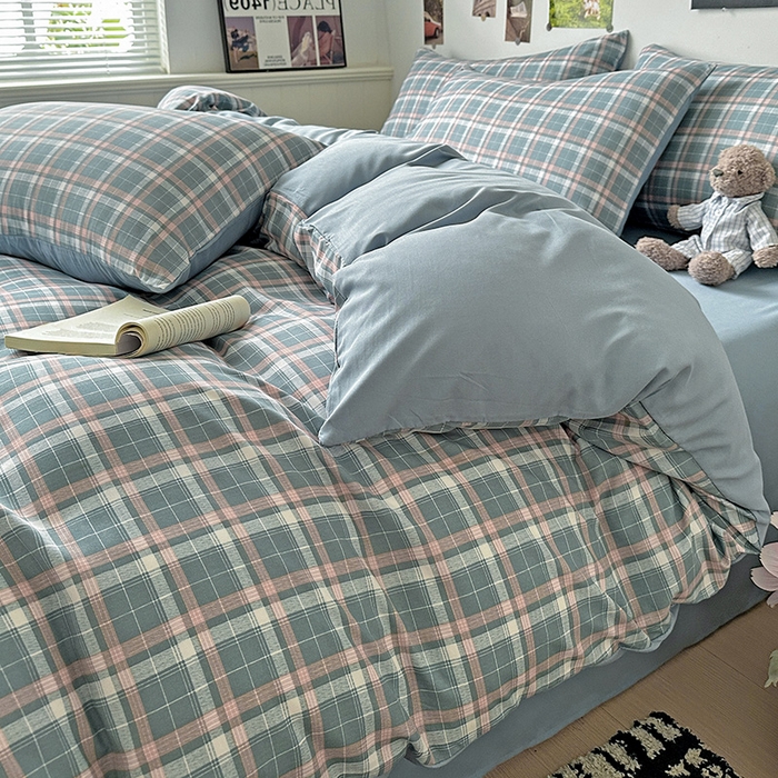 91家纺网 家纺一手货源 找家纺 新印象 2025新款ins博主风亲肤棉四件套-无印风 安卡拉