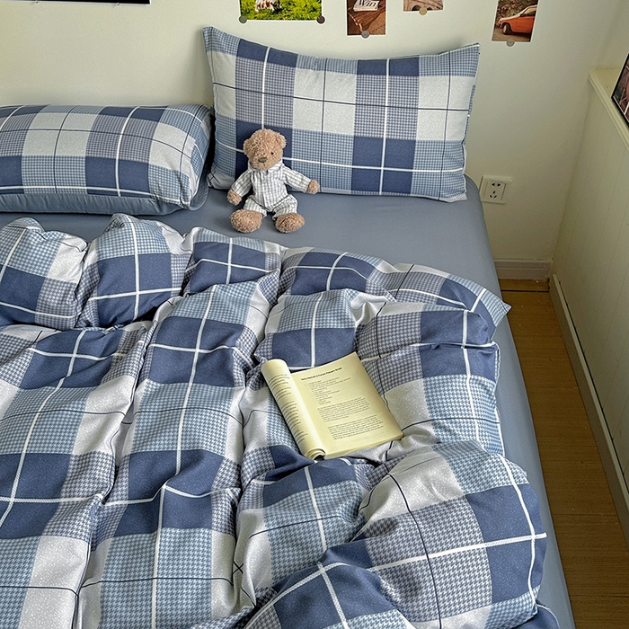 91家纺网 家纺一手货源 找家纺 新印象 2025新款ins博主风亲肤棉四件套-无印风 柏林