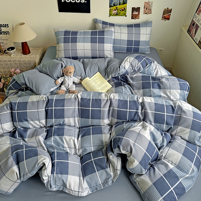 91家纺网 家纺一手货源 找家纺 新印象 2025新款ins博主风亲肤棉四件套-无印风 柏林