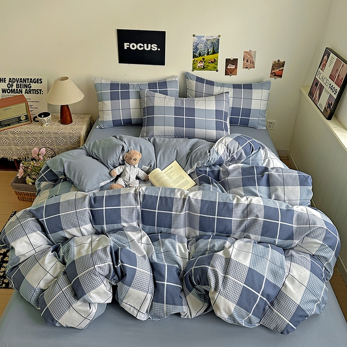 91家纺网 家纺一手货源 找家纺 新印象 2025新款ins博主风亲肤棉四件套-无印风 柏林