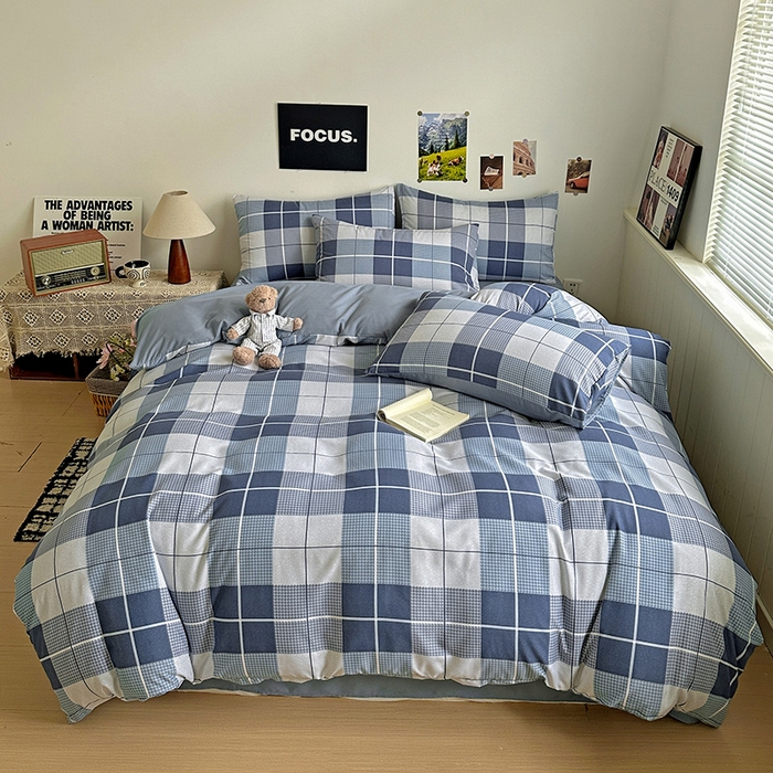 91家纺网 家纺一手货源 找家纺 新印象 2025新款ins博主风亲肤棉四件套-无印风 柏林