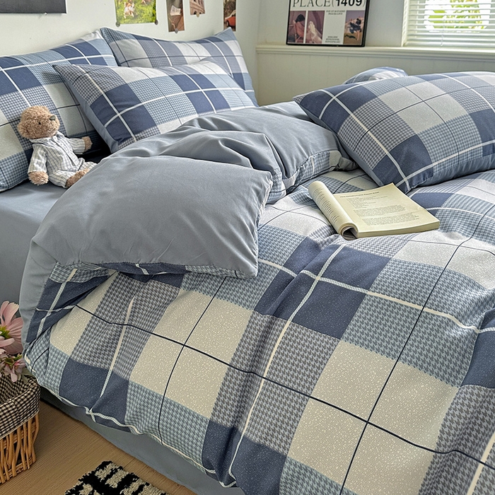 91家纺网 家纺一手货源 找家纺 新印象 2025新款ins博主风亲肤棉四件套-无印风 柏林