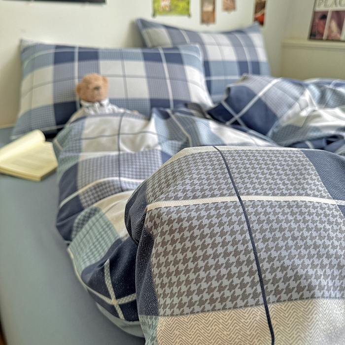 91家纺网 家纺一手货源 找家纺 新印象 2025新款ins博主风亲肤棉四件套-无印风 柏林