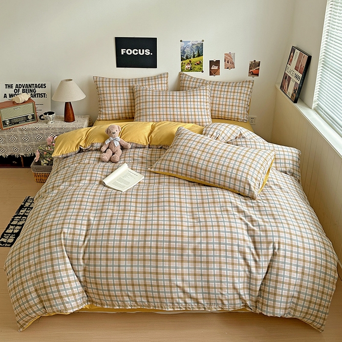 91家纺网 家纺一手货源 找家纺 新印象 2025新款ins博主风亲肤棉四件套-无印风 比利时