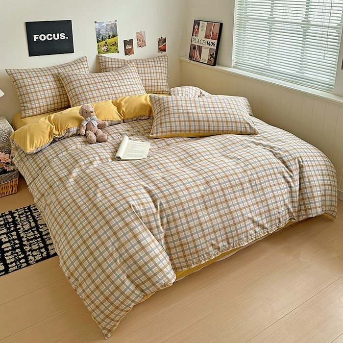 91家纺网 家纺一手货源 找家纺 新印象 2025新款ins博主风亲肤棉四件套-无印风 比利时