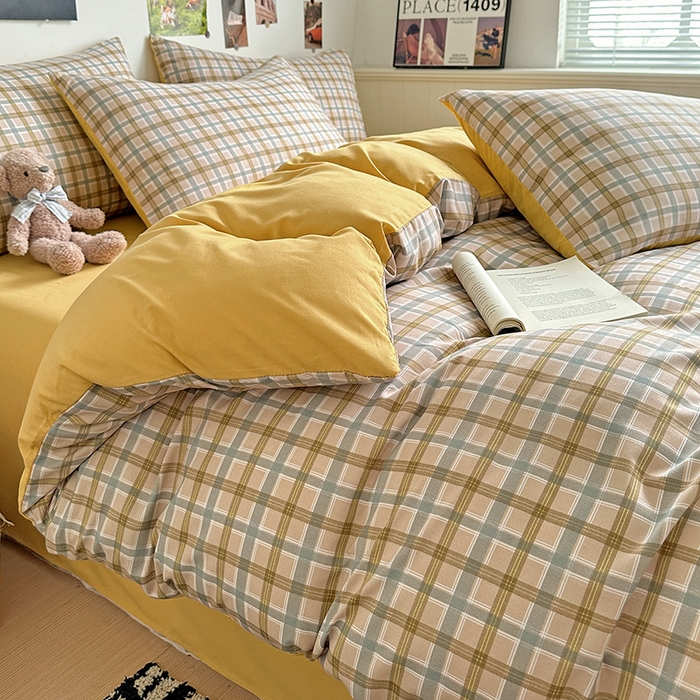 91家纺网 家纺一手货源 找家纺 新印象 2025新款ins博主风亲肤棉四件套-无印风 比利时