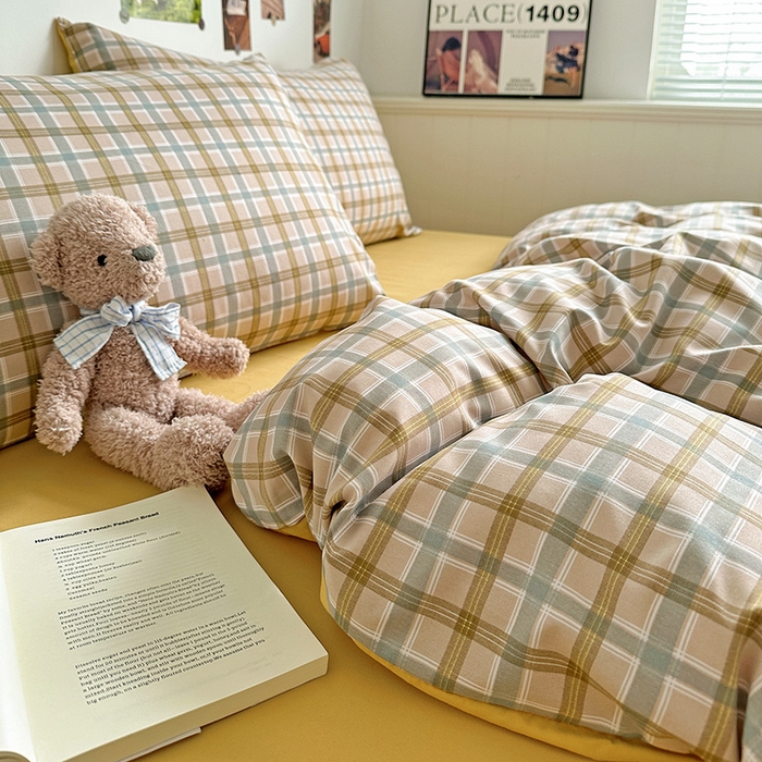 91家纺网 家纺一手货源 找家纺 新印象 2025新款ins博主风亲肤棉四件套-无印风 比利时