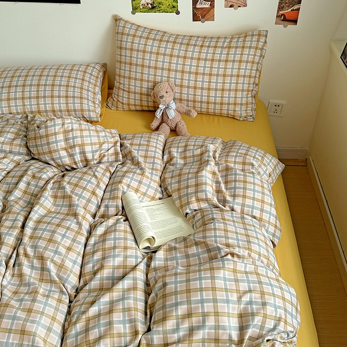 91家纺网 家纺一手货源 找家纺 新印象 2025新款ins博主风亲肤棉四件套-无印风 比利时