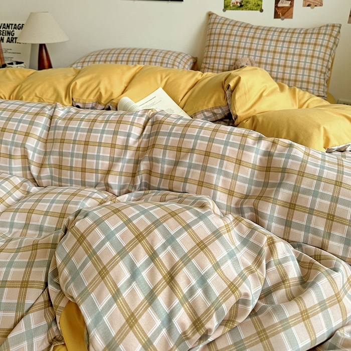 91家纺网 家纺一手货源 找家纺 新印象 2025新款ins博主风亲肤棉四件套-无印风 比利时