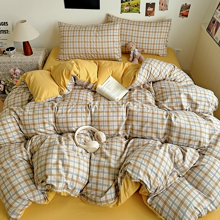 91家纺网 家纺一手货源 找家纺 新印象 2025新款ins博主风亲肤棉四件套-无印风 比利时