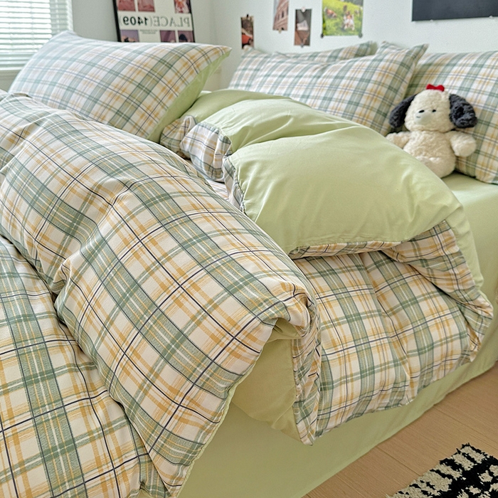 91家纺网 家纺一手货源 找家纺 新印象 2025新款ins博主风亲肤棉四件套-无印风 卢森堡