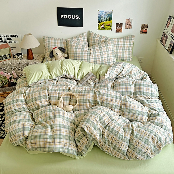 91家纺网 家纺一手货源 找家纺 新印象 2025新款ins博主风亲肤棉四件套-无印风 卢森堡