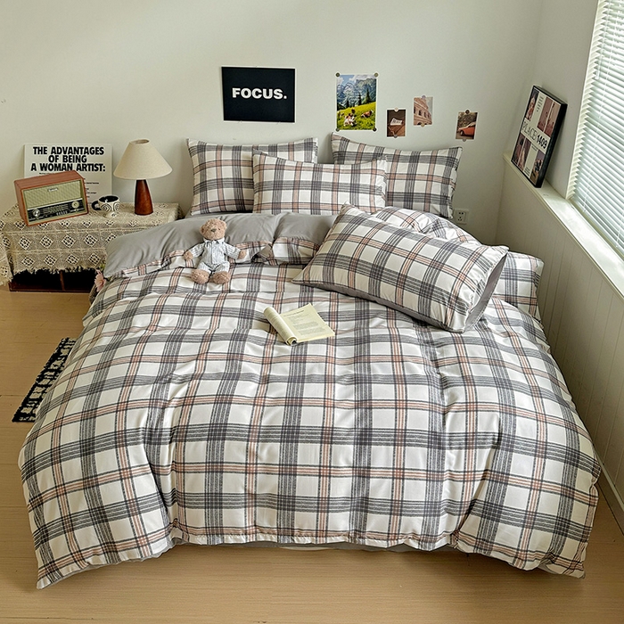 91家纺网 家纺一手货源 找家纺 新印象 2025新款ins博主风亲肤棉四件套-无印风 苏黎世