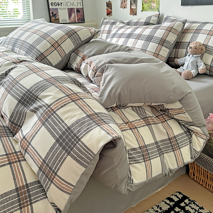 91家纺网 家纺一手货源 找家纺 新印象 2025新款ins博主风亲肤棉四件套-无印风 苏黎世