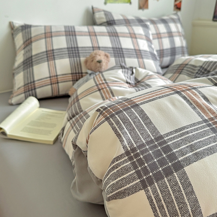 91家纺网 家纺一手货源 找家纺 新印象 2025新款ins博主风亲肤棉四件套-无印风 苏黎世