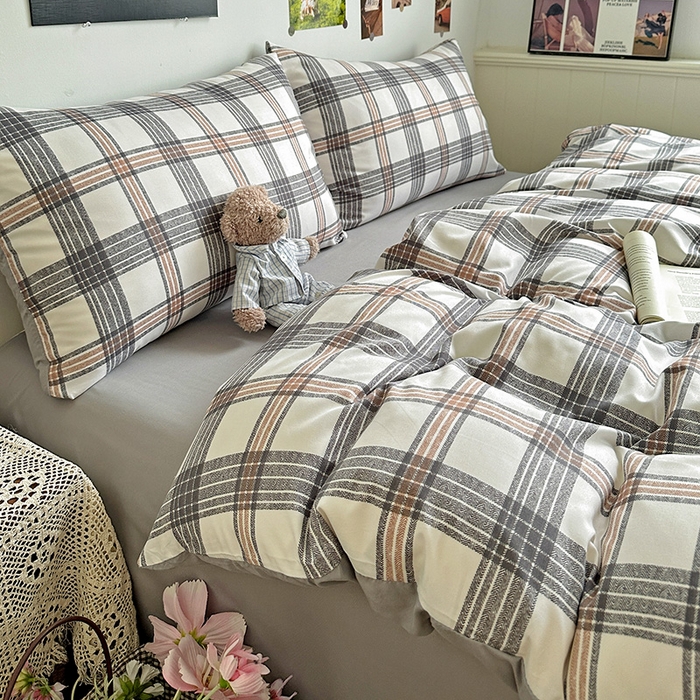 91家纺网 家纺一手货源 找家纺 新印象 2025新款ins博主风亲肤棉四件套-无印风 苏黎世