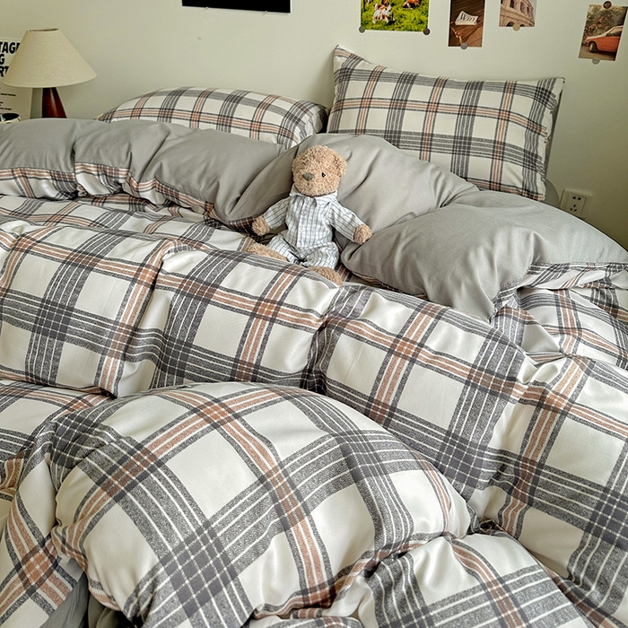 91家纺网 家纺一手货源 找家纺 新印象 2025新款ins博主风亲肤棉四件套-无印风 苏黎世