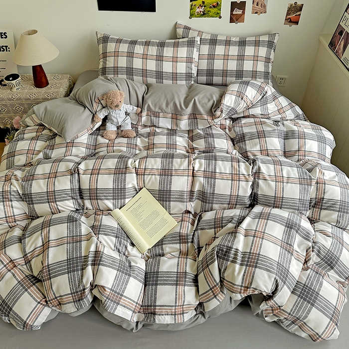 91家纺网 家纺一手货源 找家纺 新印象 2025新款ins博主风亲肤棉四件套-无印风 苏黎世