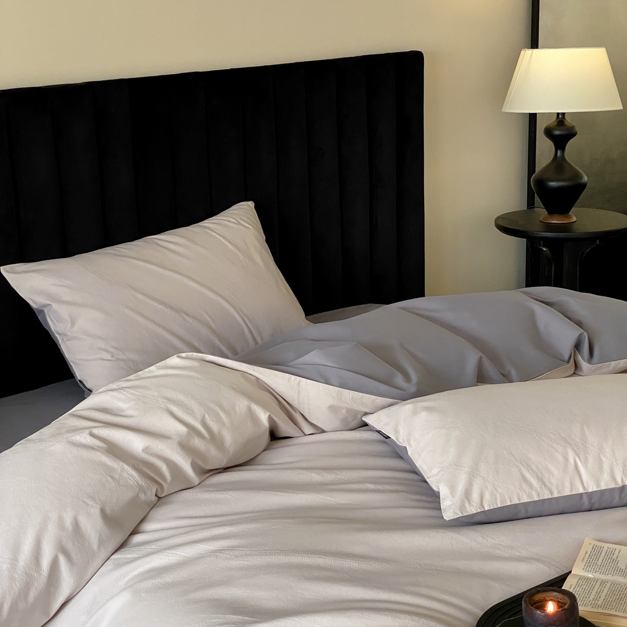 91家纺网 家纺一手货源 找家纺 （总）玉宇阁家居 2025秋冬新品60s色织全棉纯棉磨毛大提花四件套-简约款