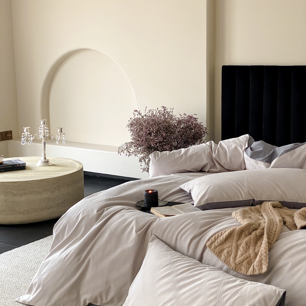 91家纺网 家纺一手货源 找家纺 （总）玉宇阁家居 2025秋冬新品60s色织全棉纯棉磨毛大提花四件套-简约款