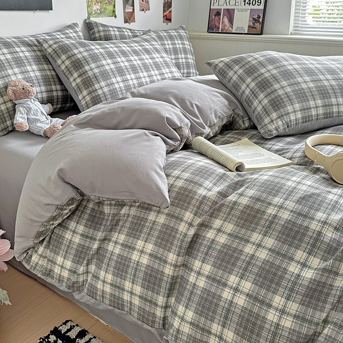 91家纺网 家纺一手货源 找家纺 新印象 2025新款ins博主风亲肤棉四件套-无印风 雅典