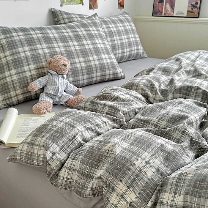 91家纺网 家纺一手货源 找家纺 新印象 2025新款ins博主风亲肤棉四件套-无印风 雅典