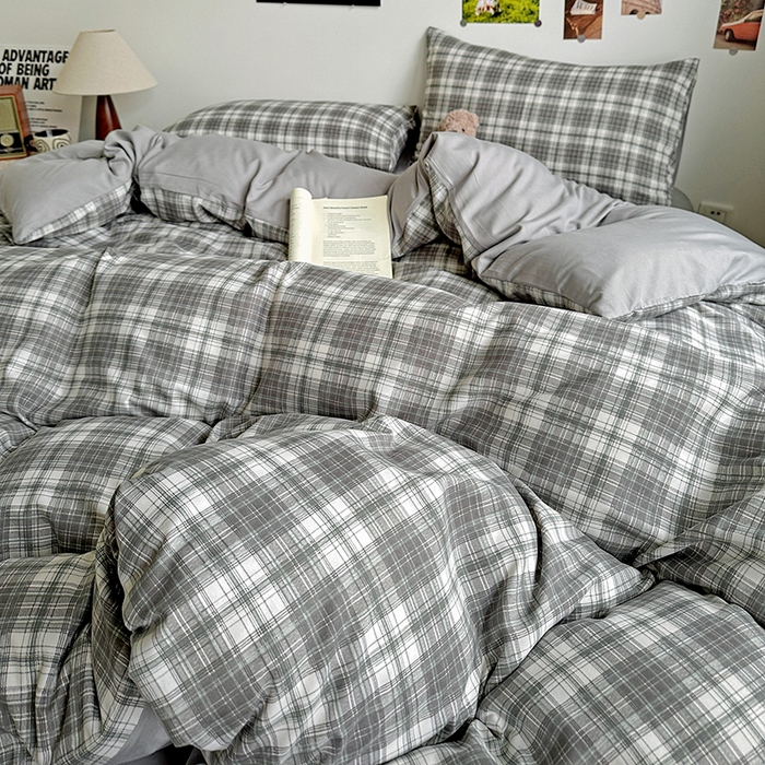 91家纺网 家纺一手货源 找家纺 新印象 2025新款ins博主风亲肤棉四件套-无印风 雅典