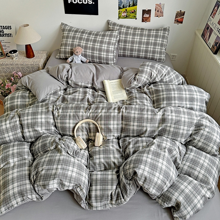 91家纺网 家纺一手货源 找家纺 新印象 2025新款ins博主风亲肤棉四件套-无印风 雅典