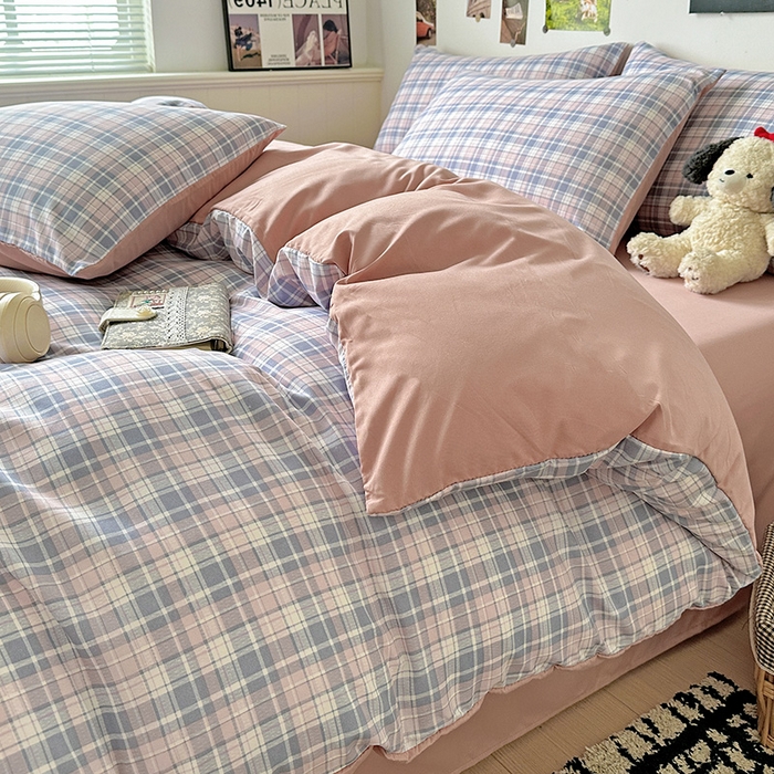 91家纺网 家纺一手货源 找家纺 新印象 2025新款ins博主风亲肤棉四件套-无印风 芝加哥