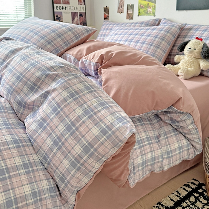 91家纺网 家纺一手货源 找家纺 新印象 2025新款ins博主风亲肤棉四件套-无印风 芝加哥